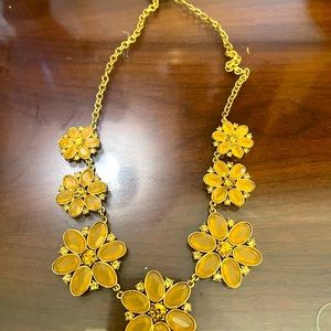 Kate Spade Gold Tone Daisy Flowers Link Statement Necklace
